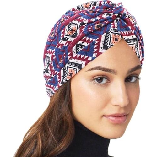 Soft Cotton Top Knot Twist Turban for Women Knotted Headwrap Bandana Hats Chemo Cap Indian Arab Wrap Women Head Scarf Headwear