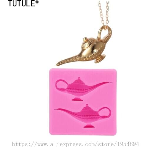 Magic Lamp Silicone Mold,Flexible food safe silicone mould,Polymer chocolate Clay Molds,keychain Mold,Necklace mould