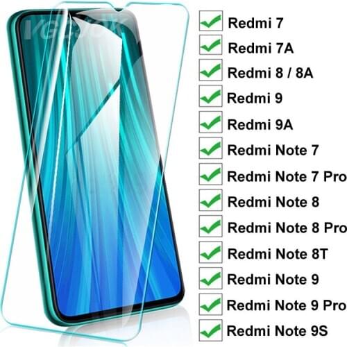 15D Protection Glass For Xiaomi Redmi 8 8A 7 7A 9 9A 9C Tempered Screen Protector On Redmi Note 8T 9S 7 8 9 Pro Glass Film Case