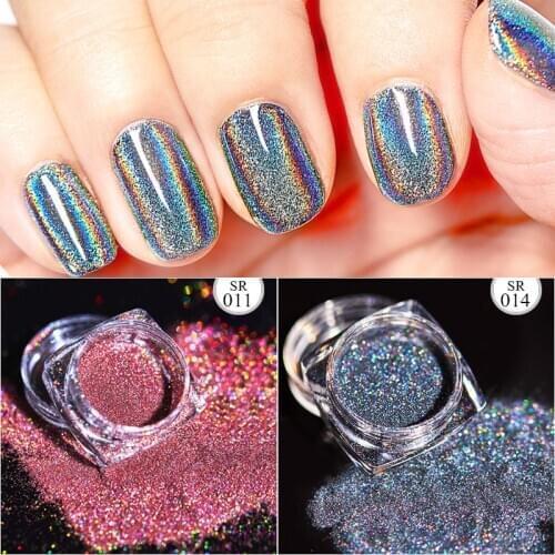 Nail Mirror Powder Paillette Sequins Nails Laser Silver Pink Holographic Glitter Chrome Nail Powder Gel Polish Flakes For Nails
