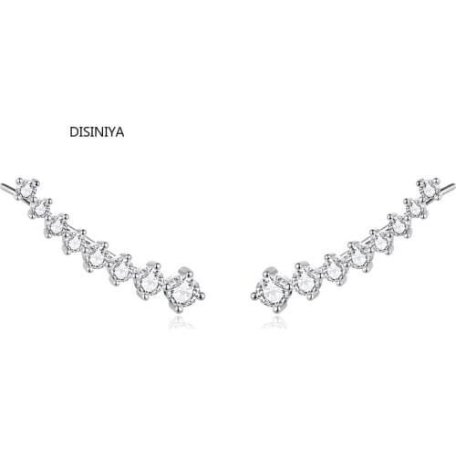 DISINIYA Genuine 925 Sterling Silver Dazzling Stone Star Long Stud Earrings for Women Wedding Statement Bijoux 2020 ESCE46920