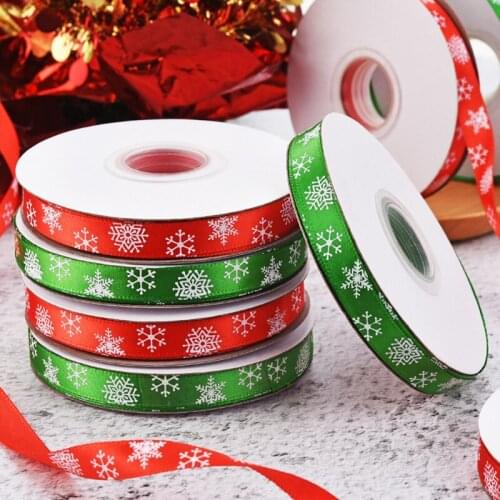 10mm 25Yard Christmas Element Pattern Ribbon Decoration Festives Atmosphere Scene Dress Up Supplies/Christmas Ribbon Ornaments