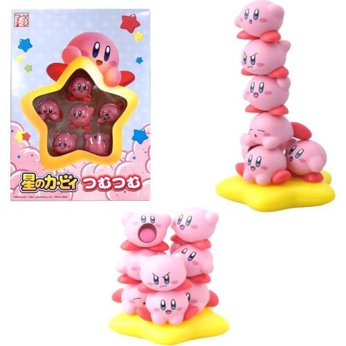 10PCS Anime Kawaii Kirby Animation Surrounding Game Character Jenga Toy Cute Gift for Children Doll Decoration