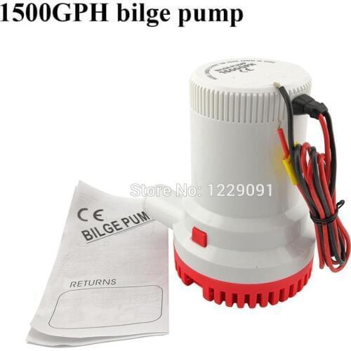 1500GPH boat bilge pump 24 v dc 12v kayak boat water pump submersible