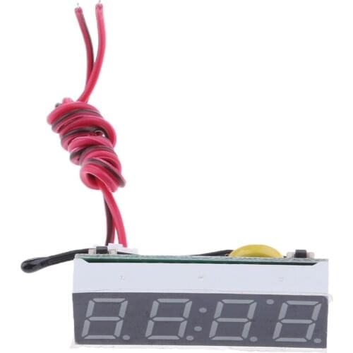 3 In 1 Car LCD Digital Automotive Thermometer Clock Voltmeter Accessories Blue