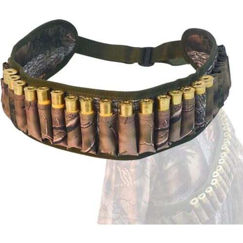 30 Rounds Tactical Shell Bandolier Belt 12/20 Gauge Ammo Holder Shotgun Bullet Belt Pouch Cartridge Waist Belt Bag for Hunting