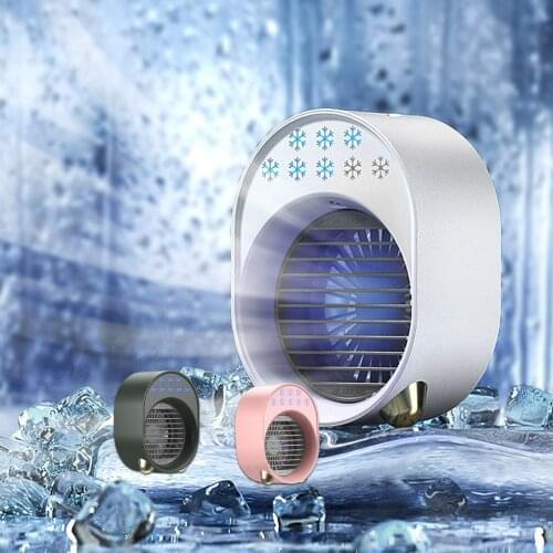 3W USB Fan Water Cooling Fan with LED Light Summer Cooler for Home Office Desktop Low Noise Design Cooling Tool