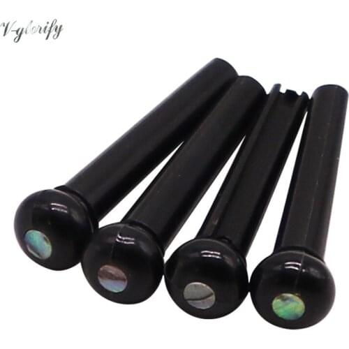 6 pieces acoustic guitar black plastics and colored Shell string pin
