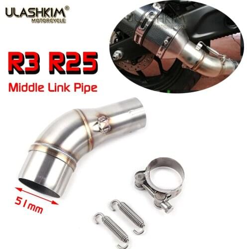 Motorcycle Full System Muffler Escape Exhaust Middle Link Pipe Accessories Slip On For Yamaha Fazer FZ8 FZ8N FZ800 2010 to 2015