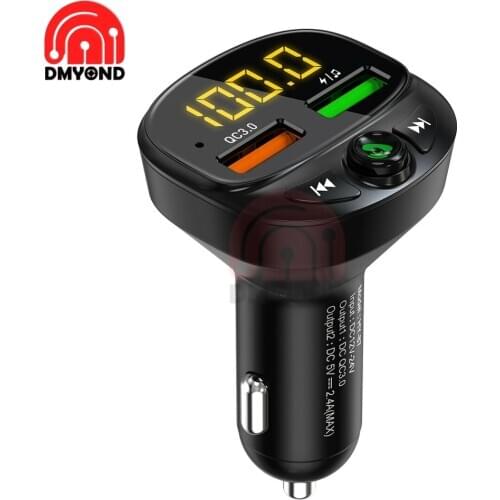 12V Car Charger Quick Charge Usb Qc 3 QC3.0 Wireless Car Fm Transmitter Bluetooth Car Mp3 Player for Phone Dual USB Car Charger