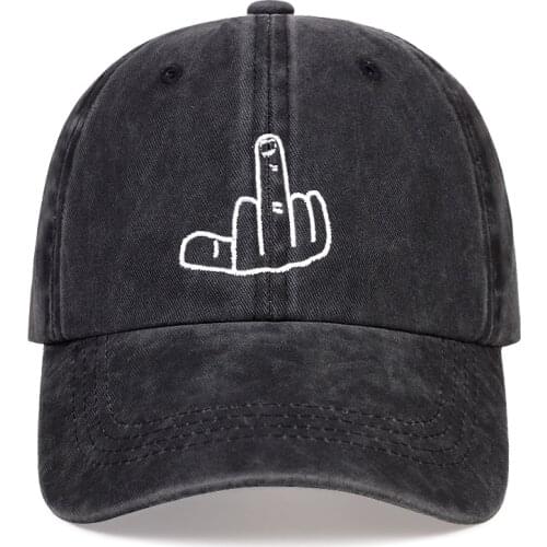 New finger embroidery baseball cap fashion washed wild casual dad hat adjustable unisex golf hats pure cotton breathable caps