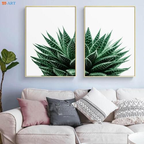 Succulent Cactus Posters and Prints Tropical Wall Art Minimalist Canvas Painting Wall Picture Kitchen Dining Room Decorative