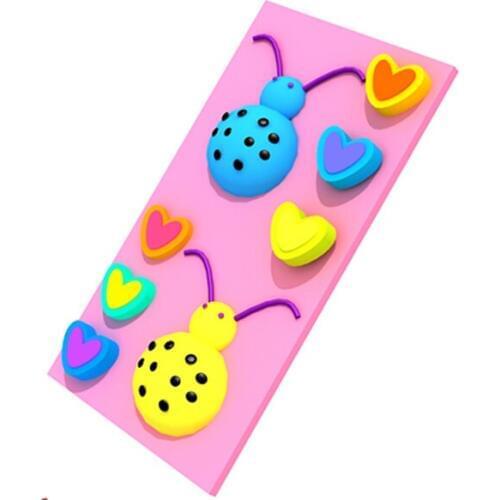 Kids soft climbing ladder indoor playground accessories for kids,beetles climb plate barrier Cartoon rock climbing