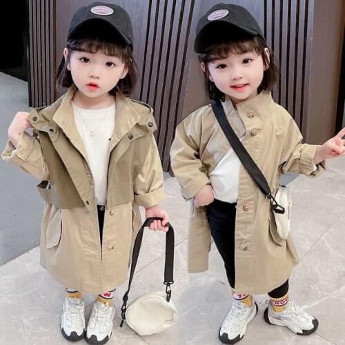 Girls Babys Kids Windbreaker Coat Jacket Outwear 2021 Stylish Spring Autumn Overcoat Top Cardigan Party Outdoor Childrens Clot