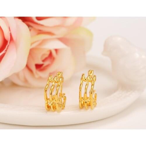 2pairs Ethiopian Earrings for Women/Girls Gold Color Jewelry Fashion Africa Arab ItemsEarrings Middle East Gift baby jewelry