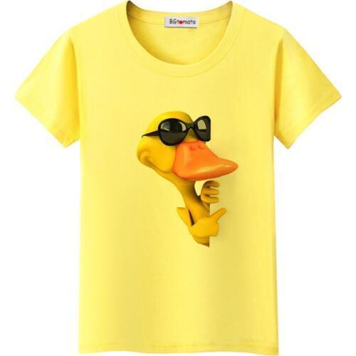 BGtomato 3D duck tshirt super funny t shirt women harajuku tops kawaii Duck tshirt women lovely graphic t shirts friends clothes