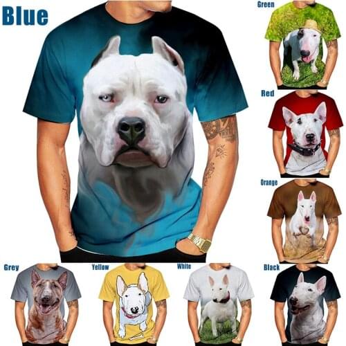 2021 Novelty Men/Women Casual T-shirt Fashion Bull Terrier 3D Printed Short Sleeve tops trend Dogs Graphic print Funny shirt