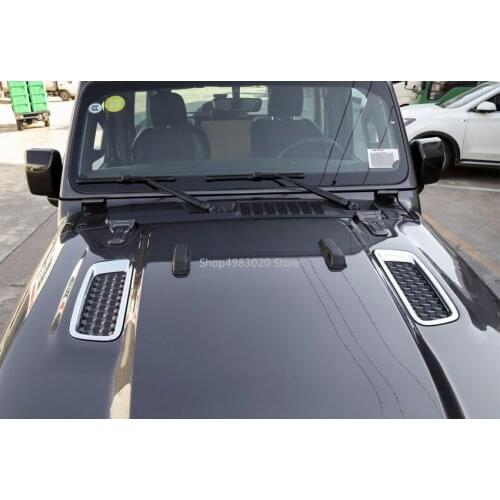 ABS Chrome for Jeep Wrangler2018 Car Exterior Front Hood Cover Air Vent Frame Bezel Stickers Trim car slyling accessories