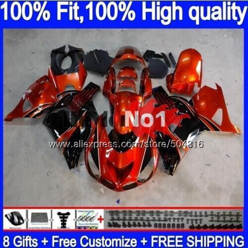 Injection For KAWASAKI ZX 14R ZX14R 06 07 08 09 10 11 78MC.3 ZZR1400 ZX-14R 2006 2007 2008 2009 2010 2011 Fairing Orange black