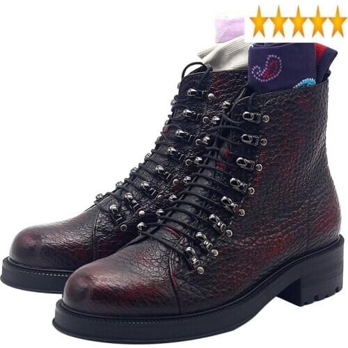 Leather Genuine Men Retro Fashion Luxury Round Toe Top Quality Ankle Boots 2021 Autumn Casual Shoes Male Footwear