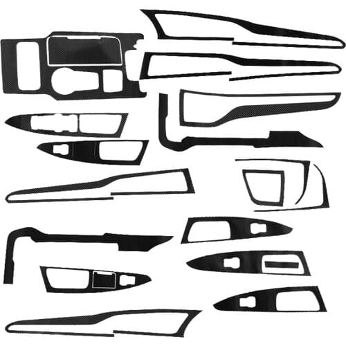 Car Carbon Fiber Style Interior Gear Panel Door Handles Trim Sticker Fit for Ford Fusion Mondeo 2017 2018 2019 Left Hand Drive