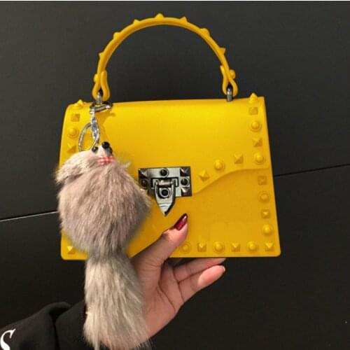 Jelly Leather Small Shoulder Messenger Bags For Women 2021 Handbags Luxury Brand Rivet Lock Crossbody Bag Female Travel Bags