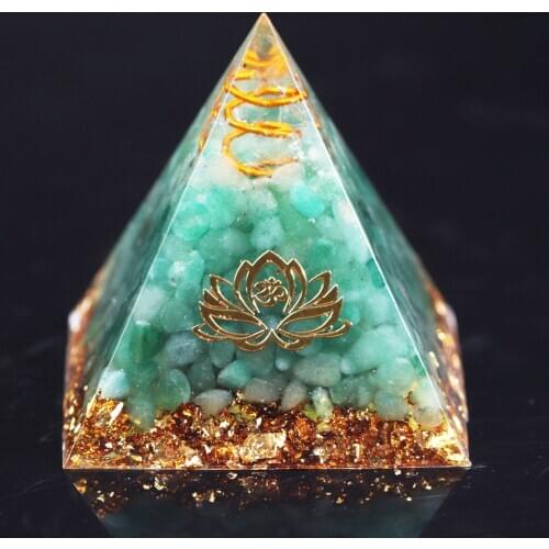 Natural Green Aventurine Tumbled Stones Orgone Pyramid Enhance Courage Crystal Gemstone Healing Emf Protect