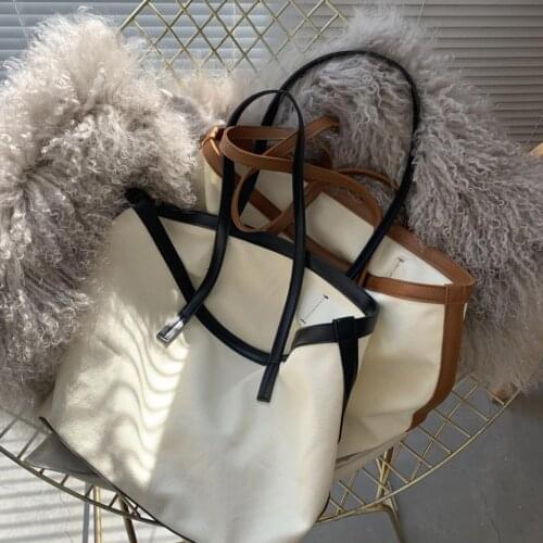 New Large-Capacity Shoulder Bag Womens Fashion Canvas Bag All-Match Literature And Art Simple Solid Color Designer Hangbags