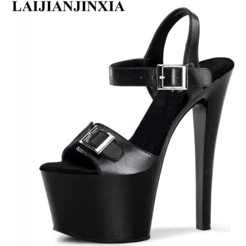 New Hot Party 17cm High Heel Dancing Sandals Open Toe Sexy Women Dress Summer Pole Dance Shoes