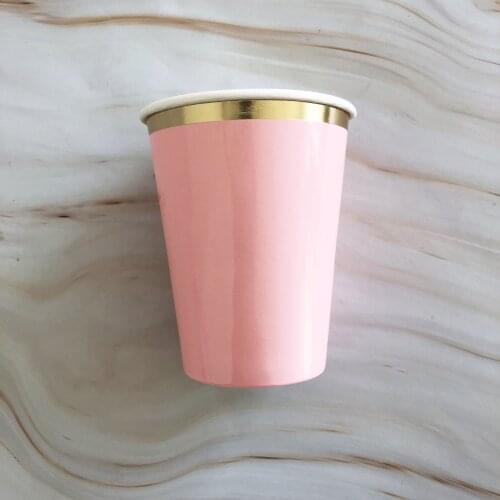 Disposable Paper Cups With Gilded Edge Can Be Selected In A Variety Of Colors For Birthday Celebrations And Festivals