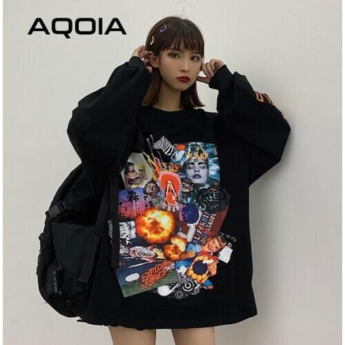 Autumn Streetwear Funny Printing Womens Hoodies Plus Size Loose Women Sweatershirt 2020 Winter Fashion Oversize Female Pullover