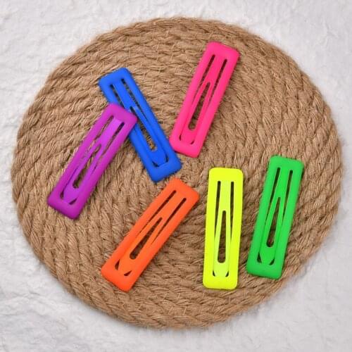 Popular net red hairpin with square fluorescent rubber paint on the edge