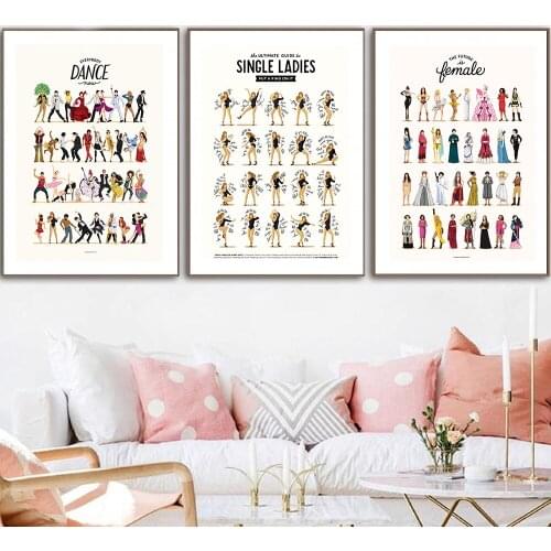 Pulp Fiction Poster Art Print Classic Movie Dance Quote Poster Minimalist Modern Wall Art Canvas Painting Wall Picture Home Deco