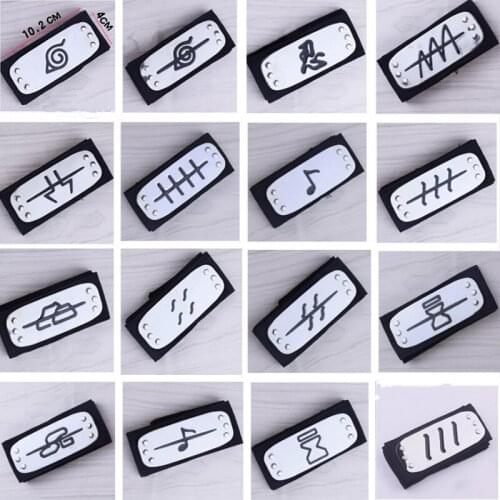 Ninja Headband For Cosplay Naruto Japanese Anime Logo Metal Plated Headwear Forehead Protector Role-playing Props Wholesale