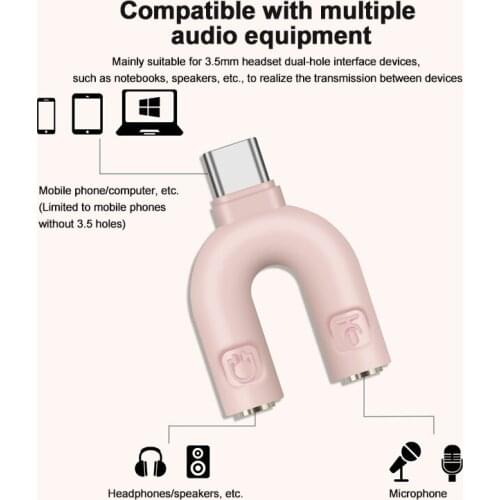 Earphone Splitter Adapter For Android Type C USB C Converter Transfer For Xiaomi Huawei Accessories For Mobile Phone
