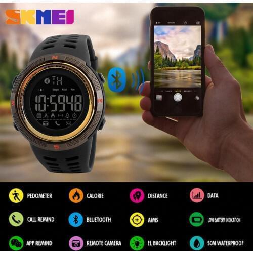 SKMEI Smart Watch Men Chrono Calories 5Bar Waterproof Sport Smartwatches Men Call Reminder Bluetooth Digital Watch Reloj Hombre