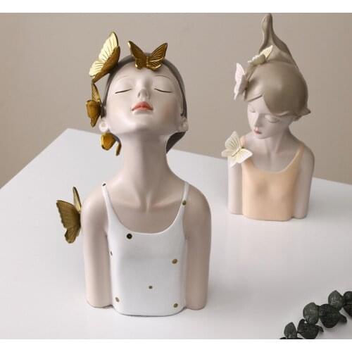 Modern Creative Nordic Style Butterfly Girl Desktop Decoration Ornaments To Send Friends Gifts Home TV Cabinet Decoration