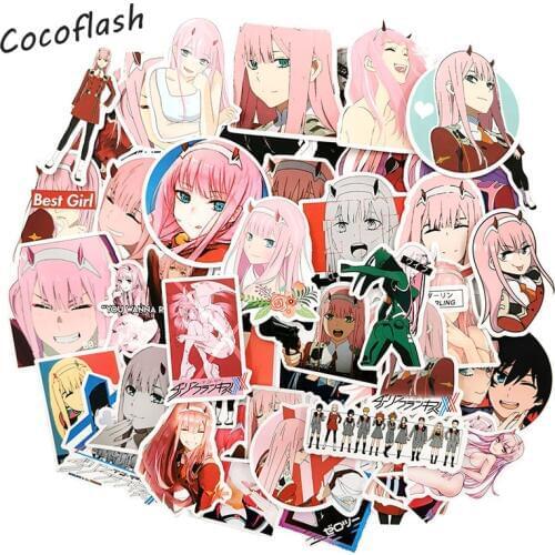 10/50pcs/set Anime Darling in the Fanxx Stickers Zero Two 002 Stickers For Luggage Motorcycle Guitar Laptop Suitcase Skateboard