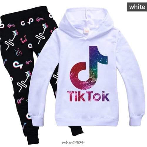 Tik Tok Boy girl sports Outfit Sweatshirts Sport Cotton Kids Tik TokT Shirt Hoodies Tops Clothes tracksuits spring and fall Sets