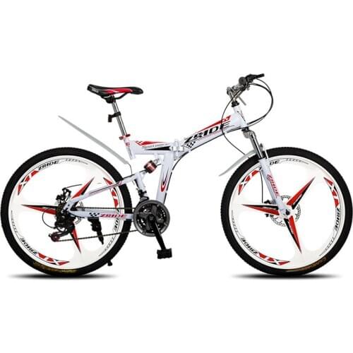Mountain Bike 26 Inch 21/24/27/30 Speed 3 Knife Folding Double Disc Brake Bicycle 2019 New Suitable For Adults