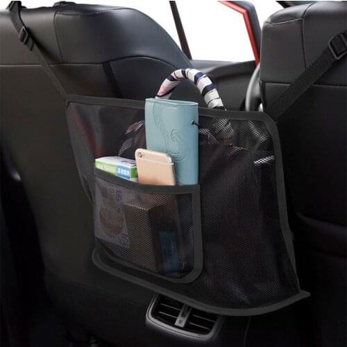 Large Capacity Car Backseat Organizer Net Pocket Handbag Holder Multi-function Car Seat Back Organizer Mesh Storage Bag