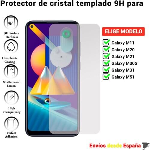 Screen Protector for Samsung Galaxy M11 M20 M21 M30S M31 M51. Clear tempered glass for movil. Choose model