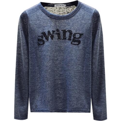 Long sleeve tee shirt femme t shirt women clothes poleras mujer de moda 2019 casual Diamond Letter tshirts cotton women Harajuku