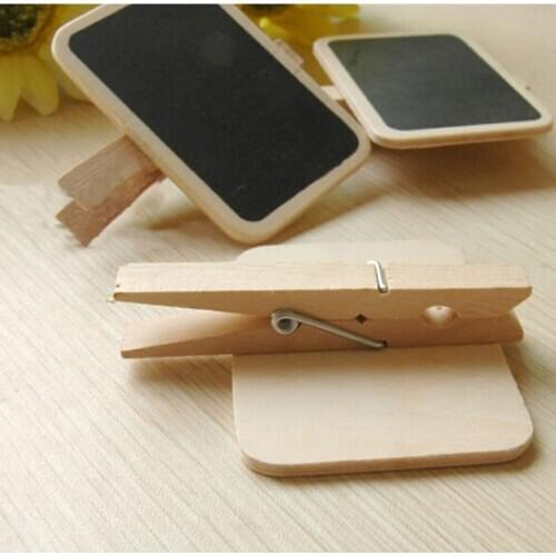1pcs Standing Wooden Photo Holder Card Paper Note Memo Clip Desk Decor