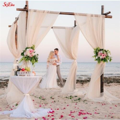 10-5m Romantic Snow Yarn Wedding Arches Sheer Crystal Organza Tulle Fabric for Wedding Party New Year Decoration 5z