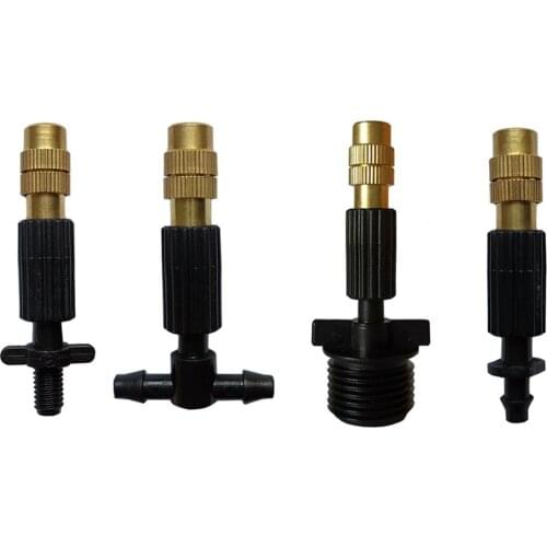 10Pcs Brass Misting Nozzle Garden Greenhouse Irrigation Atomization Sprinkler Patio Cooling System Sprayer