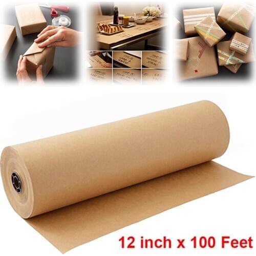 100 Feet Brown Kraft Paper Roll Scrapbooking For Wedding Party Handmade Gift Wrapping Craft Paper Roll Poster Paper Home Decor
