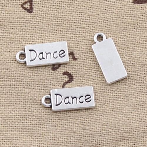 15pcs Charms Plates Dance 7x17mm Antique Making Pendant fit,Vintage Tibetan Silver color,DIY Handmade Jewelry