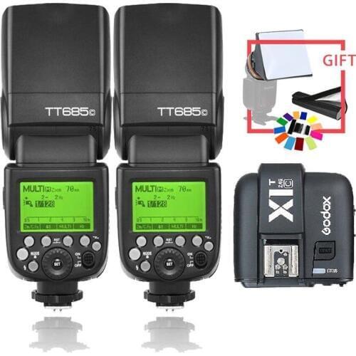 2*Godox TT685C 2.4G E-TTL Wireless Flashgun&X1C Trigger Kit CD15