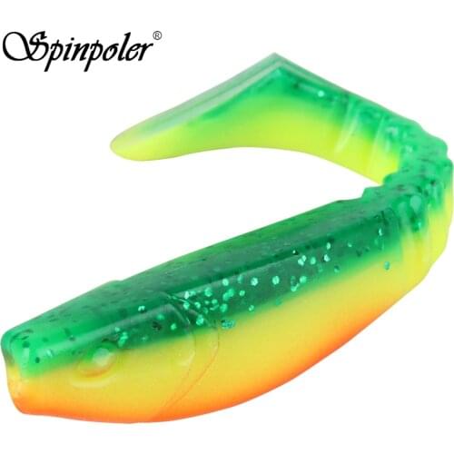 Spinpoler 12.5cm 19g Bass Assassin Saltwater Sea Shad T Tail Rubber Shad Swimbaits Soft Bait Lure - 2pcs Per Bag